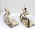 Vintage Cast Iron Fleur-de-lis Rustic Bookends Farmhouse Decor Set Of 2