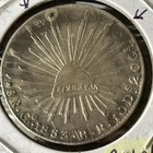 1883 Mexico 8 Reales Chop Marked Great Strike Au Silver Coin 