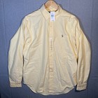Ralph Lauren Classic Fit Men   s Polo Dress Shirt Yellow 16 34-35 Long Sleeve Nwt