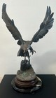Antique French Jules Moigniez Large 25    Bronze Eagle Falcon Sculpture Signed