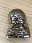 Coin Piggy Bank Vintage Tall Silver Plated Humpty Dumpty Metal - No Stopper