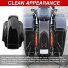 Stretched Extended Rear Fender W  Led For Harley Electra Glide Road King 93-2008
