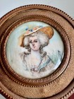 Antique French Hand Painted Miniature Portrait Artist Signed Gilt Trinket Box