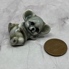 1950s Bone China Miniature Lazy Mouse Lounging Figurine Japan 1  Se2-1