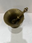 Vintage Heavy Solid Brass Mortar And Pestle Pharmacy Apothecary Pill Crusher