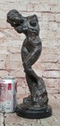 Signed Bronze Classic Sculpture Large Female Woman French Rodin Statue On Marble