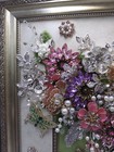 Jewelry Art- Beautiful Rhinestone  Enamel  Faux Pearl Florals  Three Butterflies