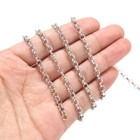 5meters Stainless Steel Round Oval Rolo Link Chains For Diy Jewelry 3mm 4mm 5mm 