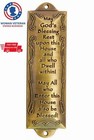 Jewish Mezuzah Case Bronze Tone Hebrew Home Blessing Judaica Door Scroll Holder