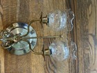 Pair Of Vtg Brass Scrolled Wall Sconces Candlesticks With Glass Voltive