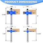 4 Pcs Rabbeting Router Bits Set 1 4 Inch Shank  Carbide Tipped Rabbet Router    