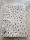 Vtg Pillow Ticking Pink Blue Floral White Cover With  Zipper Re-nu Pillowtick