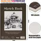 9  X 12 Inches Sketch Book Top Spiral Bound Sketch Pad 1 Pack 100 Sheets New Set