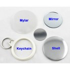 100 Pcs pack 2-1 4  58mm Mirror Key Chain Button Parts For Badge Machine