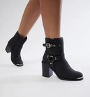 Fashion Nova Wesley Buckle Booties - Black - Women s Sz 8 5