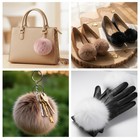 20pcs Faux Fur Pom Poms For Hats  Diy Faux Rabbit Fur Fluffy Ball With Elastic