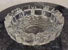Vintage 6  Crystal Cut Glass Ashtray Daisy starburst Fluted Design Mid-century 