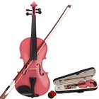 New Acoustic Violin Fiddle W  Case Bow Rosin 4 4 3 4 1 2 1 4 1 8 Size Gift Pink