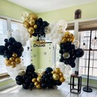 Nisocy Black And Gold Balloons Garland Arch 12in  10in  5in  White 
