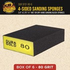 Dura-gold 80 Grit 4-sided Hand Sanding Block Sponges  Box Of 6 - Black 