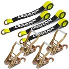 Car Tie Down Straps  4pk  With J Finger Hook Lasso Ratchet Strap 2 Inch X 96    