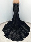 Black Mermaid Wedding Dress Lace Bridal Gown Customized Sweetheart For Woman