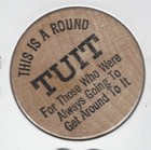 H b  Butner  Redondo Beach  California  Round Tu-it  Tuit Token  Wooden Nickel