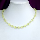 Uranium Glass Necklace 19inch Vaseline Vintage Glass Czech Beads Art Deco Style