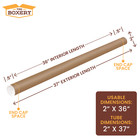 2x36   Kraft Mailing Shipping Packing Tubes 50 cs From The Boxery 