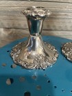 Gorgeous Pair Of Vintage Ornate Repousse Silverplate Candlestick Holders Goth