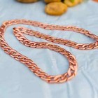 22 Inch Pure Copper Solid Cuban Chain Necklace  Healing Jewelry Spiritual