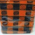 Halloween Orange Black Pumpkin Jacquard 60x84 Oblong Tablecloth Cotton 1 5  Squa