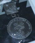 Salt Lake 2002 Olympic Pin    slalom  2-sided Dangle Skiing Medal Winter Games