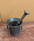 Antique Heavy Small Bronze Apothecary Medical Drugstore Counter Mortar Pestle