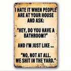 Humorous Bathroom Question Retro Metal Sign Funny Wall Decor For Home man Cave