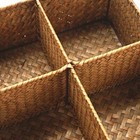 Woven Seagrass Storage Basket With 4 Divided Sections  Wicker Basket Bin Box 
