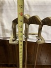 Vintage 4-piece Brass Golf Club Handle Fireplace Tool Set Rustic Patina