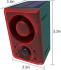 Solar Outdoor Motion Sensor Alarm-dog Barking gunshot Sound support Recording