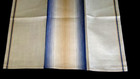 3 Vtg Retro Off White W Blue Tan Stripes Linen Kitchen Dish Tea Towels Unused