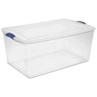 105qt Clear Plastic Storage Bin With Latching Lid Stackable Organizing Container