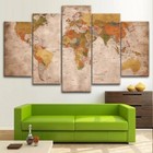 Ancient Design World Map 5 Piece Canvas Wall Art Abstract Print Home Decor