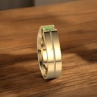 Peridot Square Cut With 14k Yellow Gold Ring For Men s  a181  