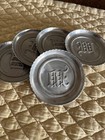 Retro Vintage Lot 5 Aluminum 3 1 4 Inch Mono Coasters Unsigned M Or W