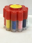 Vintage Sun Flower Box Sewing Set Thread  Needles  Scissors Thimble  Measuring