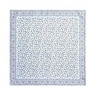 100 silk Men   s Pocket Square Light Blue Paisley Hand Rolled Made In China 53cm
