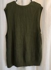 Lands  End Men s Cotton Rib-knit V-neck Sweater Vest Green Xl