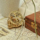 Personalized Brass Sundial Compass With Wooden Box   Vintage Style