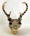 Detailed Medieval Wendigo Shamanic Spirit Red Eye Deer Skull Decorative Prop