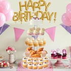 5 Tier Round Acrylic Cupcake Tree Tower Display Stand Display For Pastry Wedding
