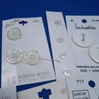 Vintage White Button Card Lot Hole Round Plastic Sewing Craft